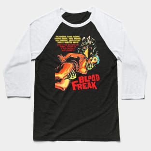 Blood Freak - 70s Cult Classic Thanksgiving Horror Movie Baseball T-Shirt